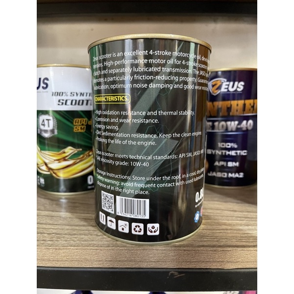 Combo Nhớt Zeus xe tay ga 10w-40 1 Lits và láp 120ml