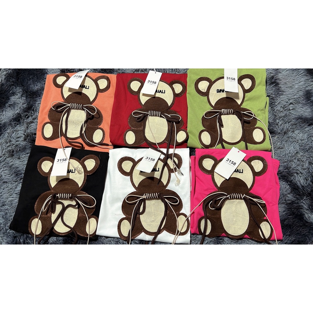 ÁO PHÔNG CHẤT COTTON 3158 HÌNH GẤU THÊU NGỘ NGHĨNH