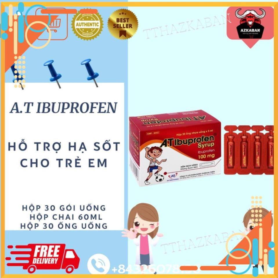 AT Ibuprofen dạng ống và chai hỗ trợ hạ sốt cho bé .