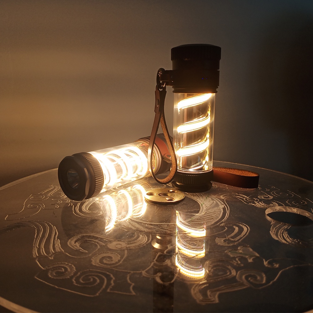 Đèn cắm trại retro Pin 2000mah Ánh sáng trắng ấm áp Đèn pin siêu sáng Đèn lồng LED mờ vô cấp