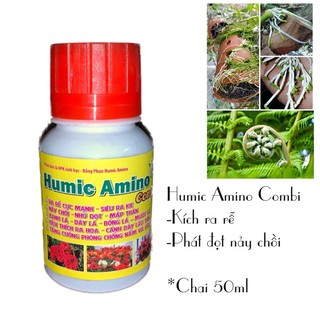Phân bón lá NPK sinh học ra rễ, mập thân, xanh dày lá HUMIC AMINO COMBI,chai 50ml