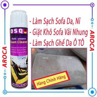 [ Siêu Sạch ] Chai xịt vệ ghế da ô tô - Vệ sinh ghế Sofa da, Nỉ, Vải Foam Cleaner Chính Hãng DSQ Nhập Khẩu AROCA