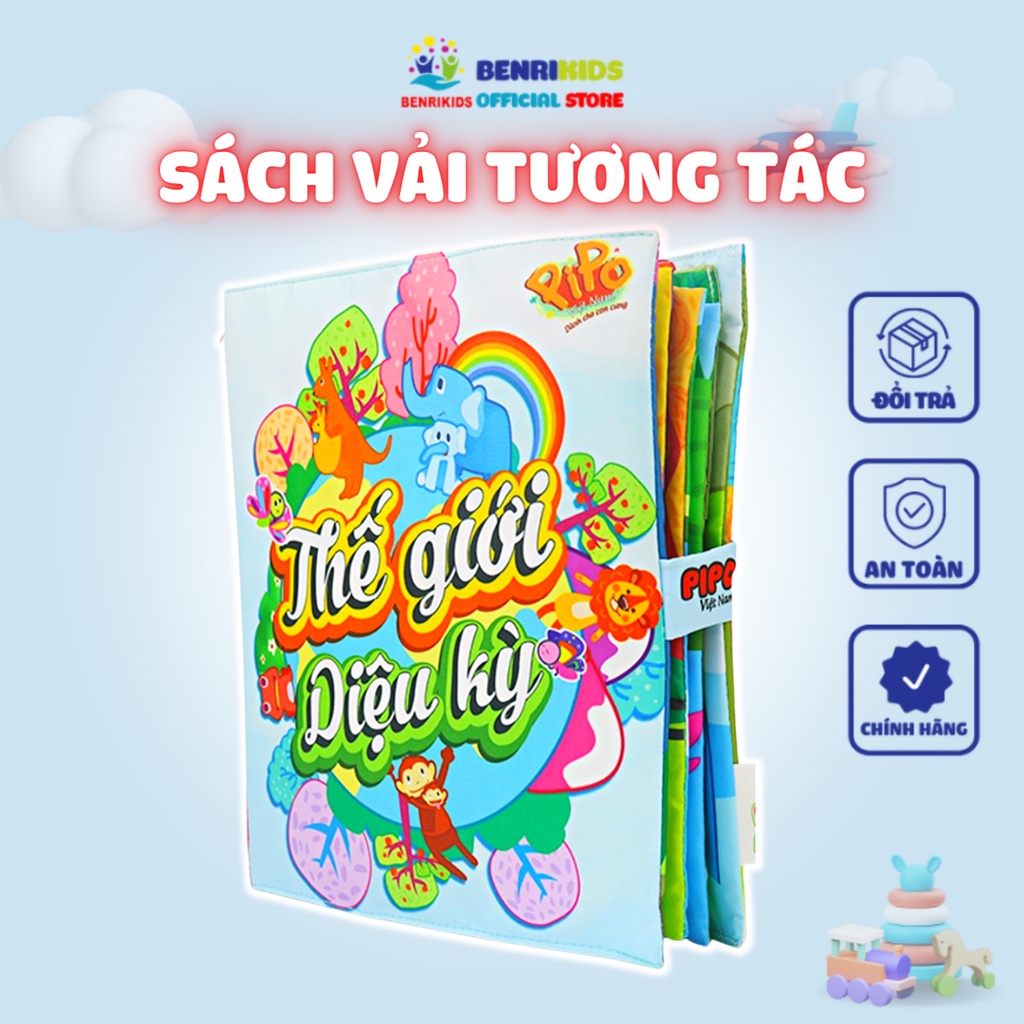 Sách Vải Tương Tác Cho Bé Thế Giới Diệu Kỳ Benrikids