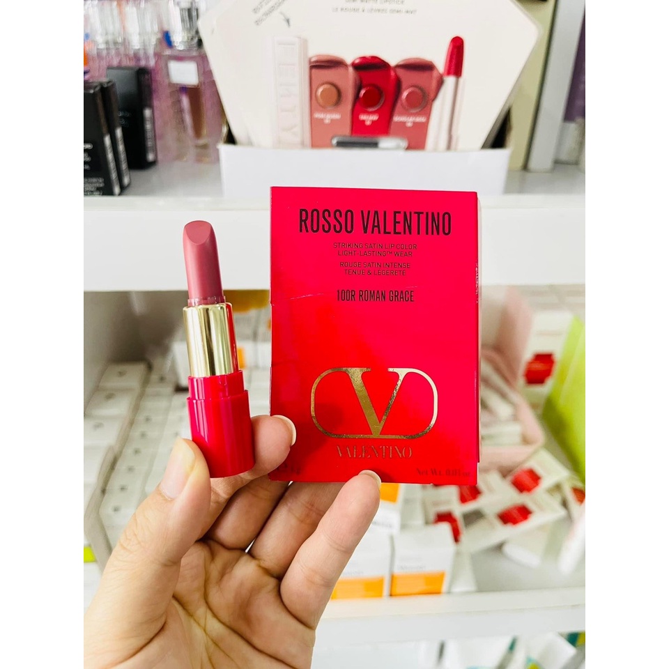 Son Cao Cấp Valentino Rosso Satin Lipstick Mini 1g - 100r Roman Grace - 217A Ethereal Red