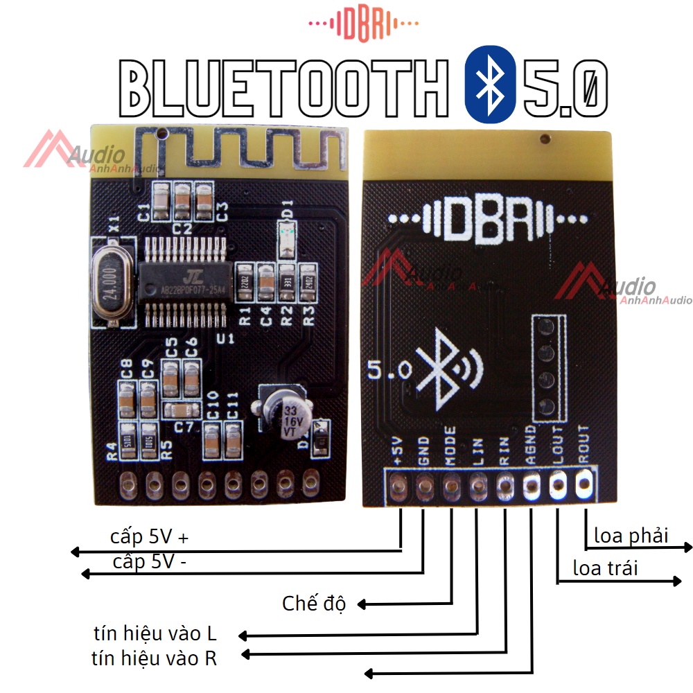 Mạch Bluetooth 5.0 DBR tiếng hay sóng 30 mét không vật cản , bh 12 tháng