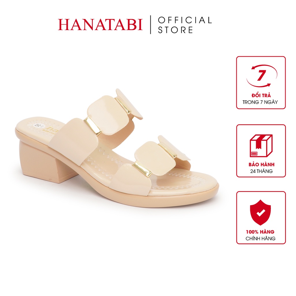 Dép Nữ Hai Quai Nhị Đế PU Cao 3cm Mã HNDE3F780