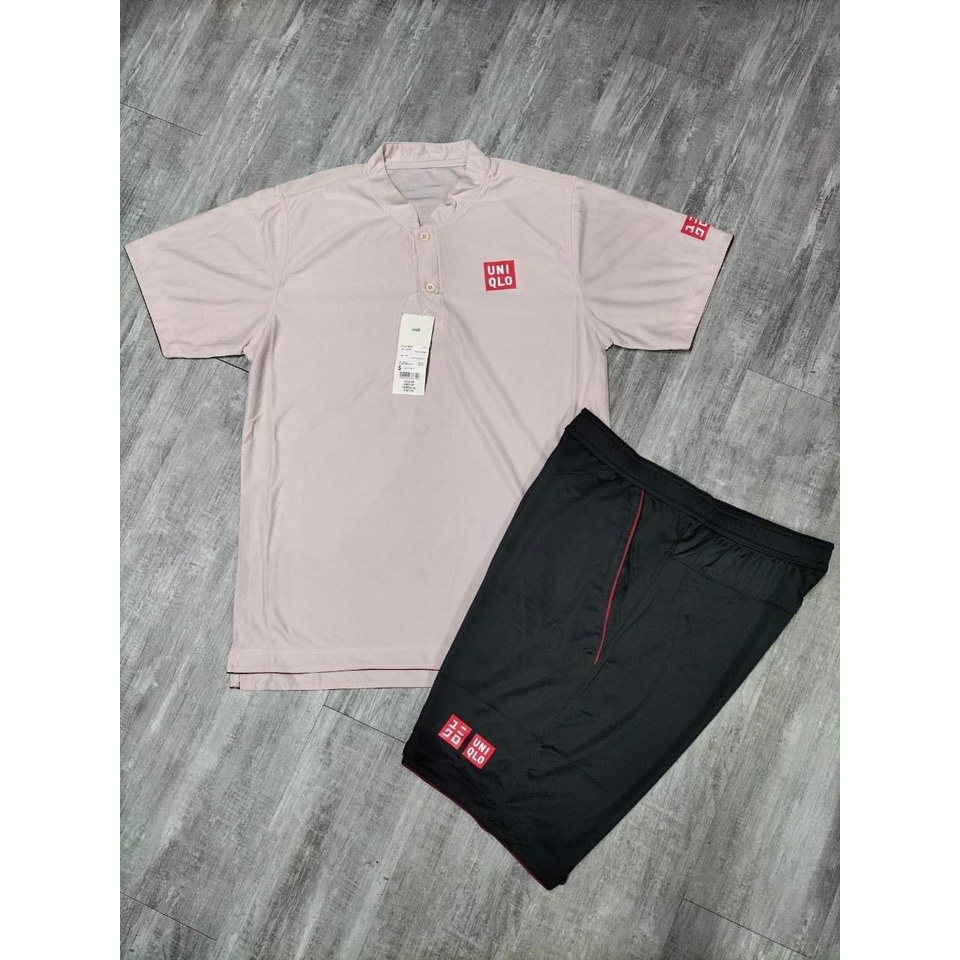 Bộ quần áo hè Uniqlo hồng cổ tàu - Thời Trang Thể Thao Cao Cấp WinMax
