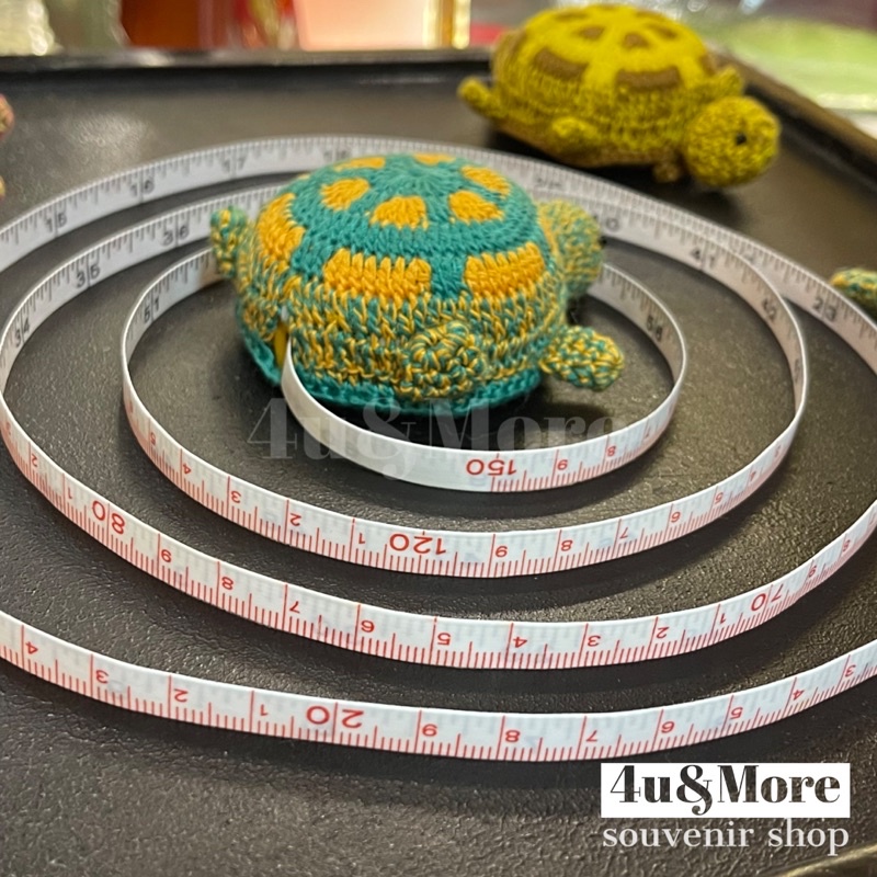 Thước dây bỏ túi hình rùa thú bông len móc chìa khoá kéo ấn rút tự động