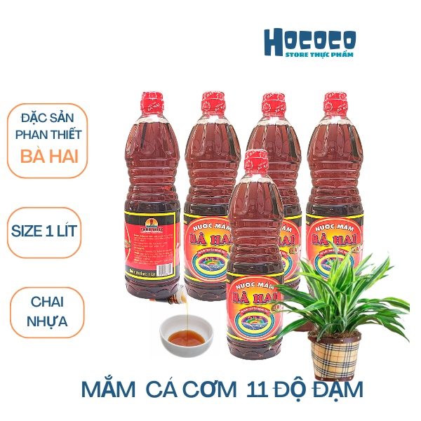 Nước mắm 11 độ đạm cá cơm Bà Hai Phan Thiết chai 1 lít hương vị tự nhiên ( mắm kho)