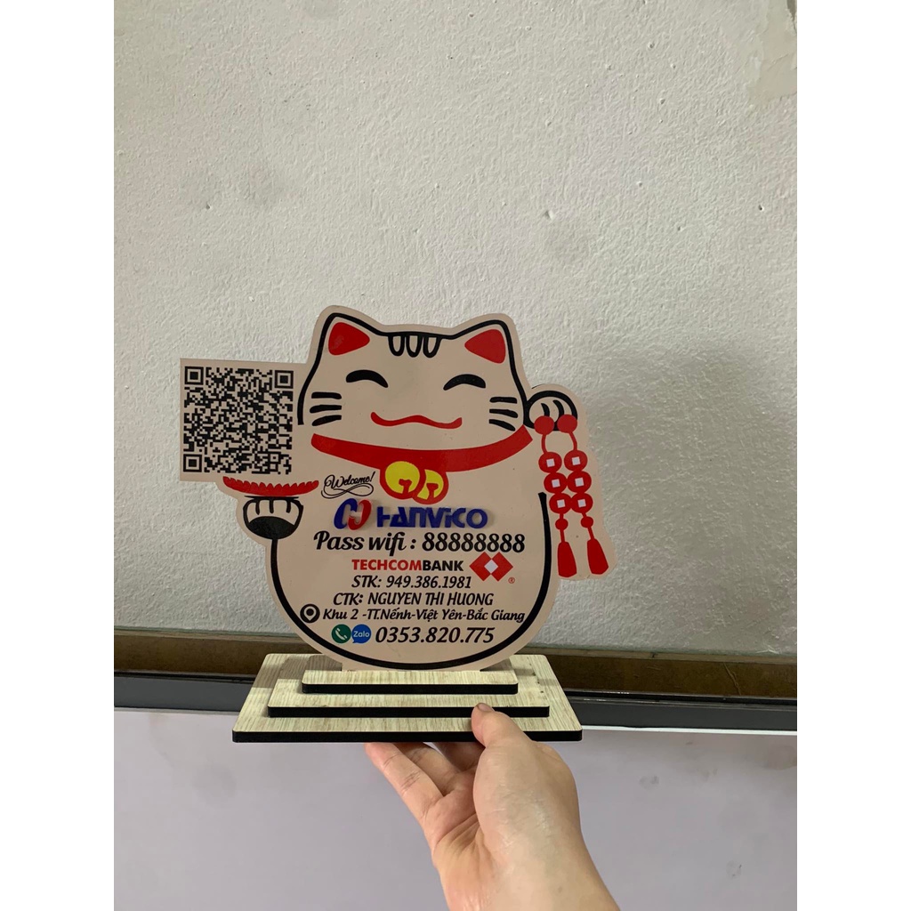 { Miễn Phí Thiết kế} Bảng Mèo Mã QR Để Bàn Thiết Kế Theo Yêu Cầu