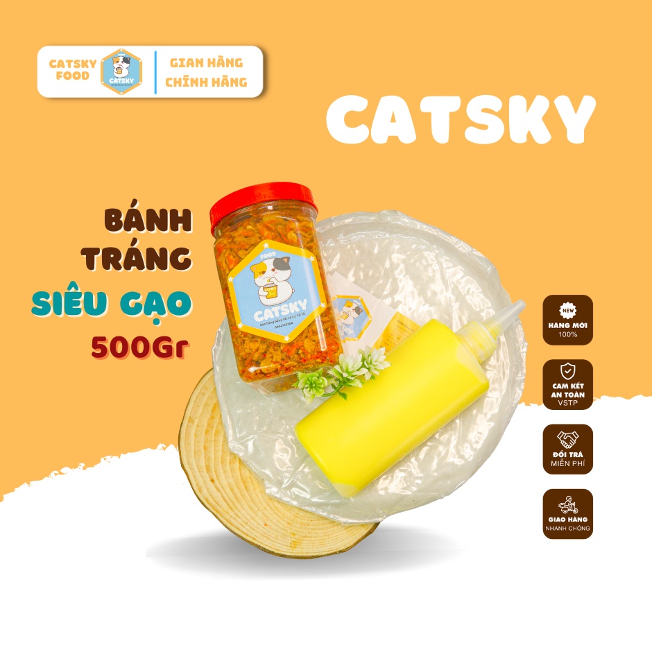 Combo Bánh Tráng "SIÊU GẠO" Phơi Sương Bơ Ruốc Hành Phi Catsky 500g