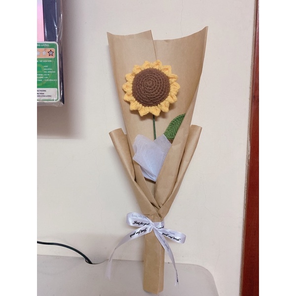 BÓ HOA HƯỚNG DƯƠNG BẰNG LEN