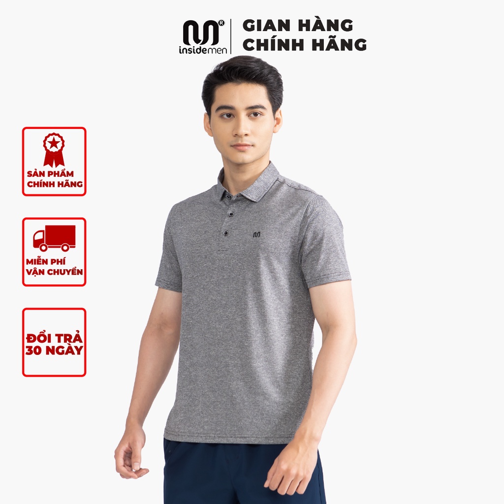 Áo polo nam cao cấp INSIDEMEN có cổ tay ngắn phom dáng Regular Fit suông nhẹ thoải mái khi hoạt động IPS033S2