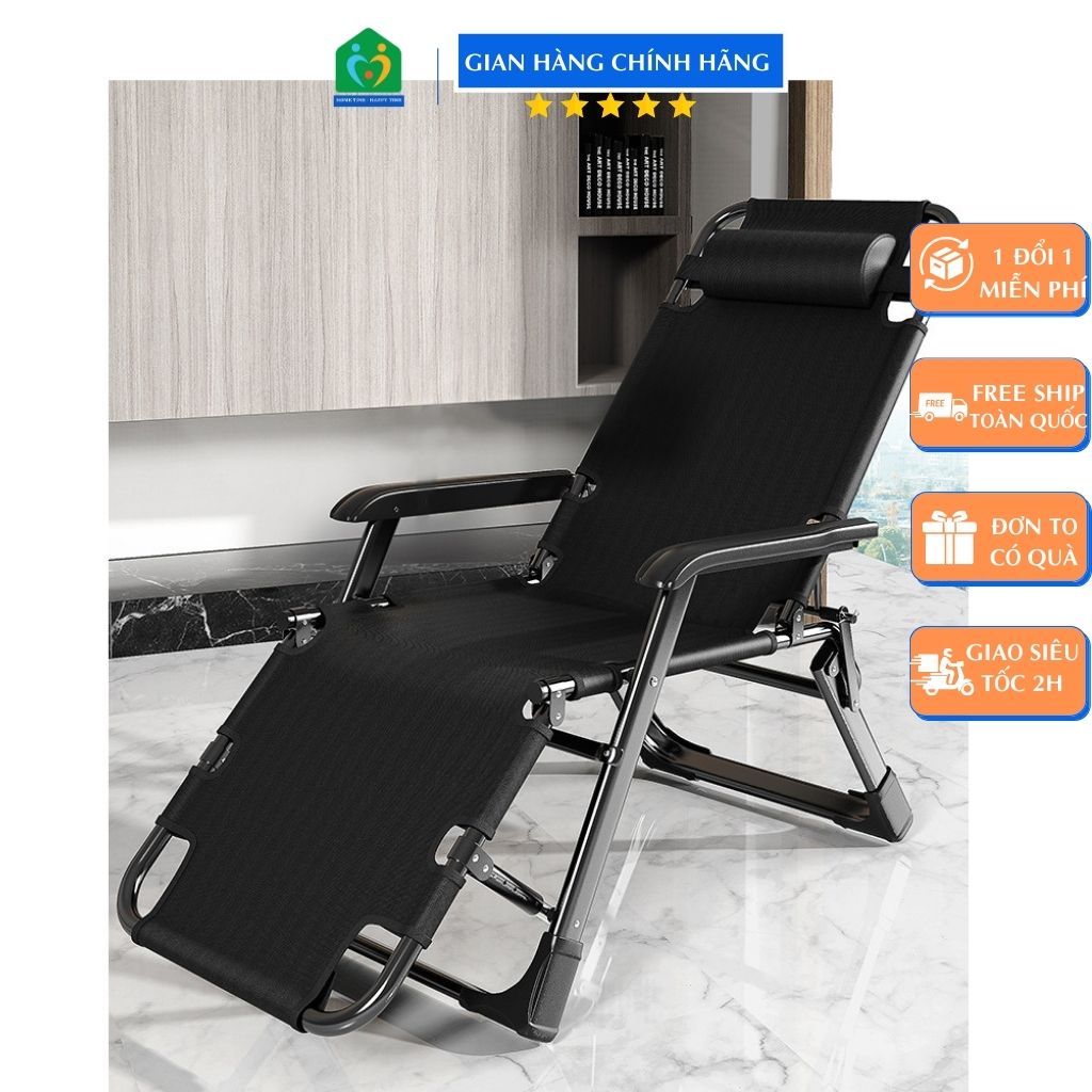 (Bản cao cấp - Rộng hơn, chắc hơn) Ghế xếp nằm thư giãn, ghế ngủ trưa văn phòng gấp gọn tiện lợi - Bản cao cấp