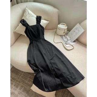 Váy maxi xẻ chân đan dây lưng