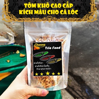 Hình ảnh Tôm Sấy Khô Cao Câp 3 in 1 - Thức ăn kích màu và vây cho cá lóc vẩy rồng - Channa Trio Food