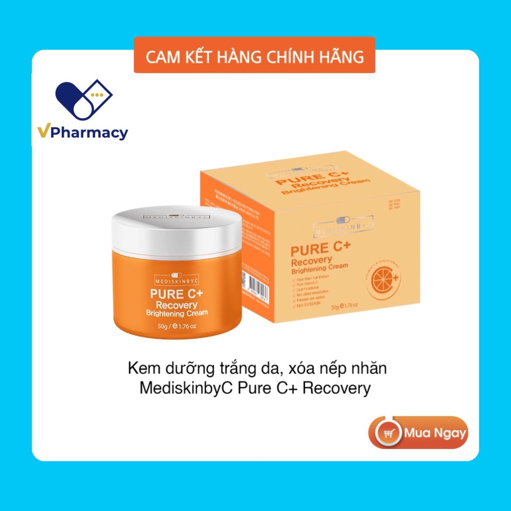 Kem dưỡng trắng da MediskinbyC Pure C+ Recovery Brightening Cream 50g