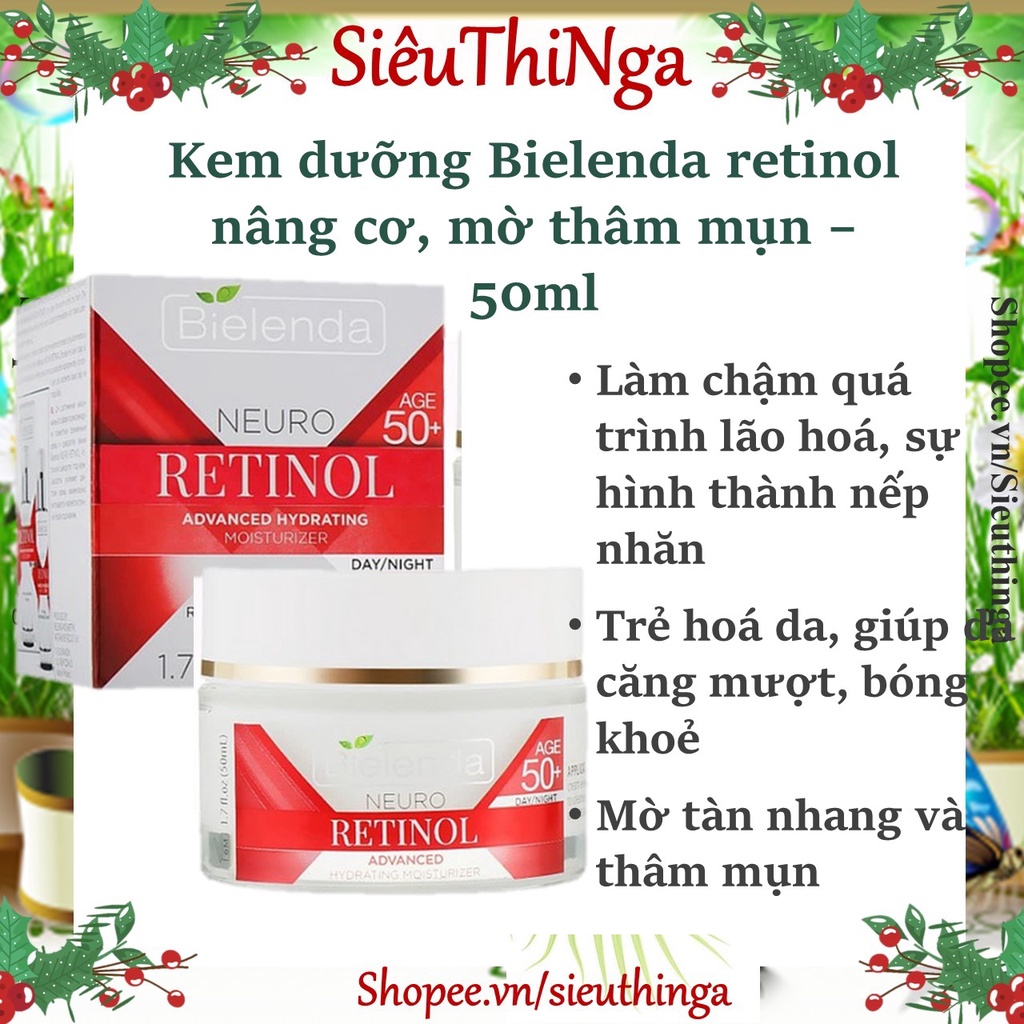 Kem dưỡng ẩm chống lão hoá Bielenda Neuro Retinol Lifting Anti-Wrinkle Face Cream Concentrade 50+