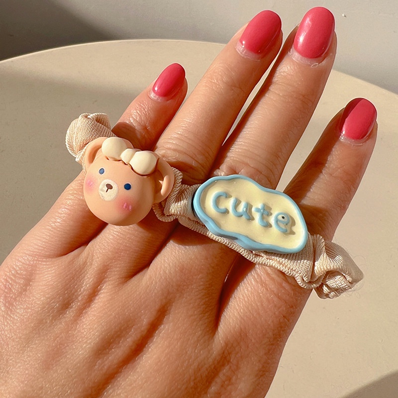 Dây Cột Tóc Hình Gấu / Thỏ Dễ Thương Ngọt Ngào Cho Nữ