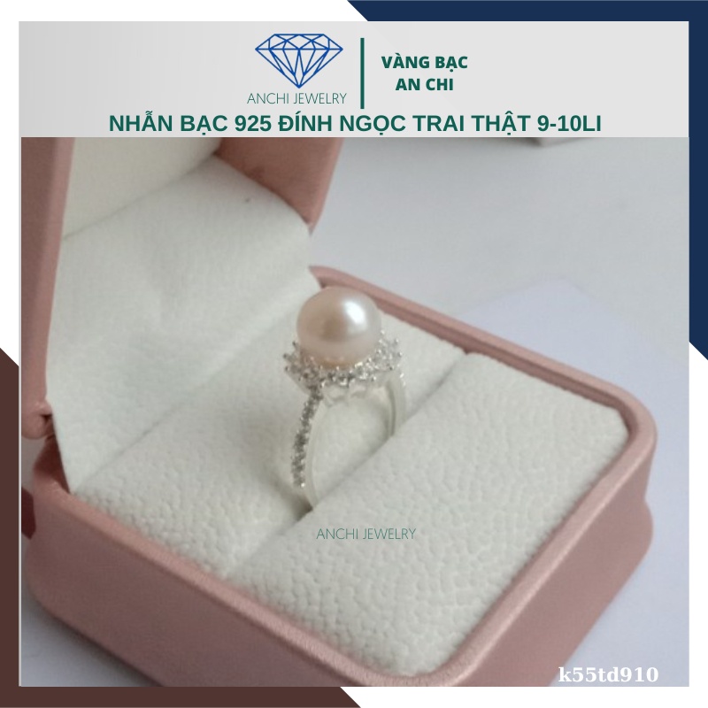 Nhẫn trai hạt to 9li - 10li , bạc đính đá - xà xừ dày - ít vết sinh trưởng , mã k55td910 Anchi jewelry