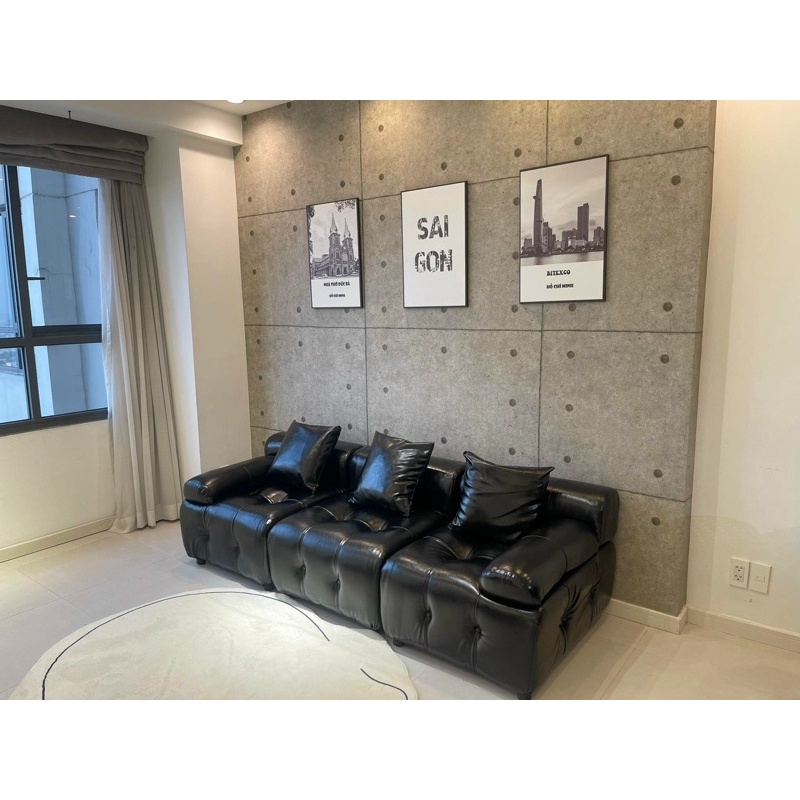Sofa băng da 1.8m kiểu rút dây núm sâu đẹp lạ