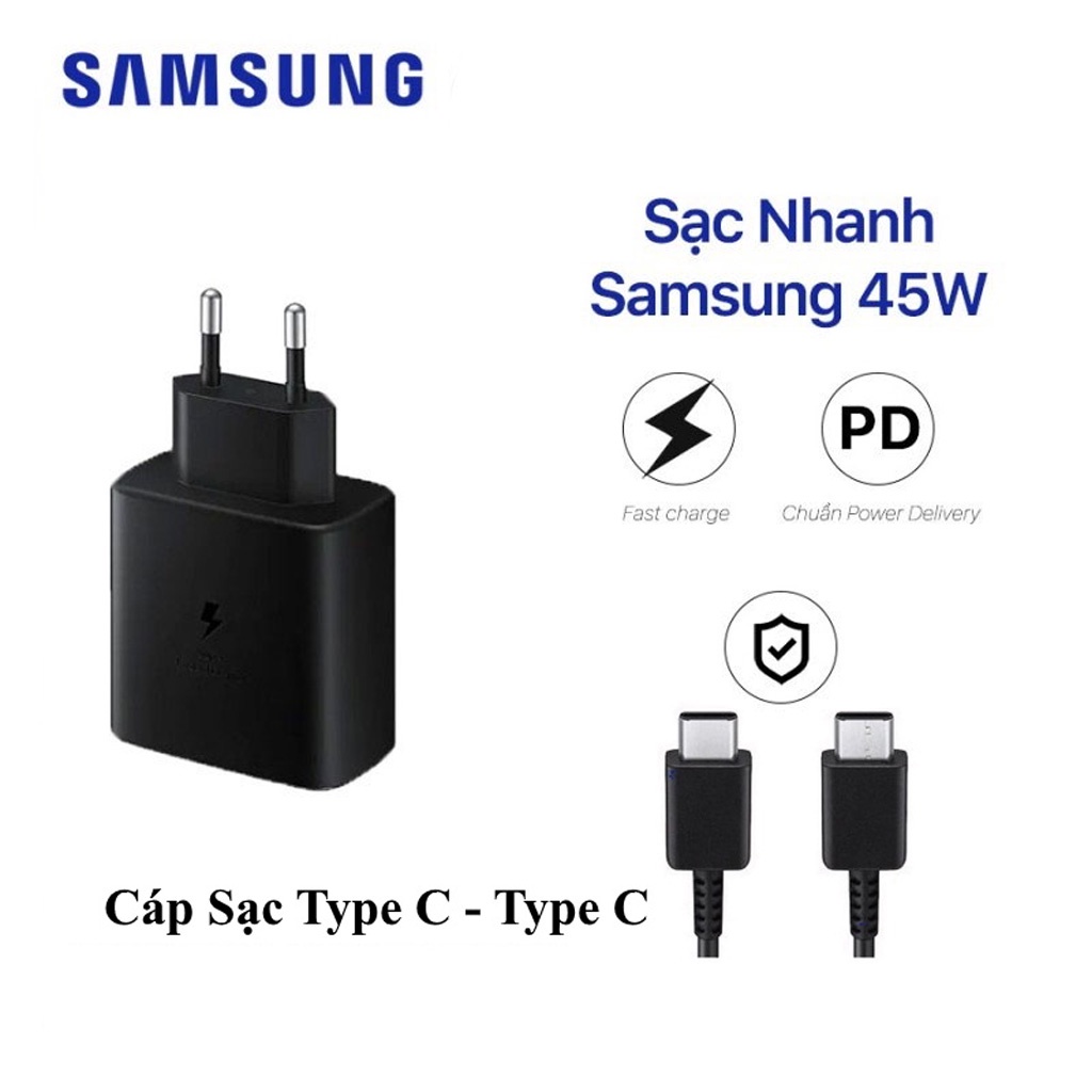 Bộ sạc nhanh Samsung 45W sạc siêu nhanh BACARAT - Hàng chính hãng bảo hành 30 ngày