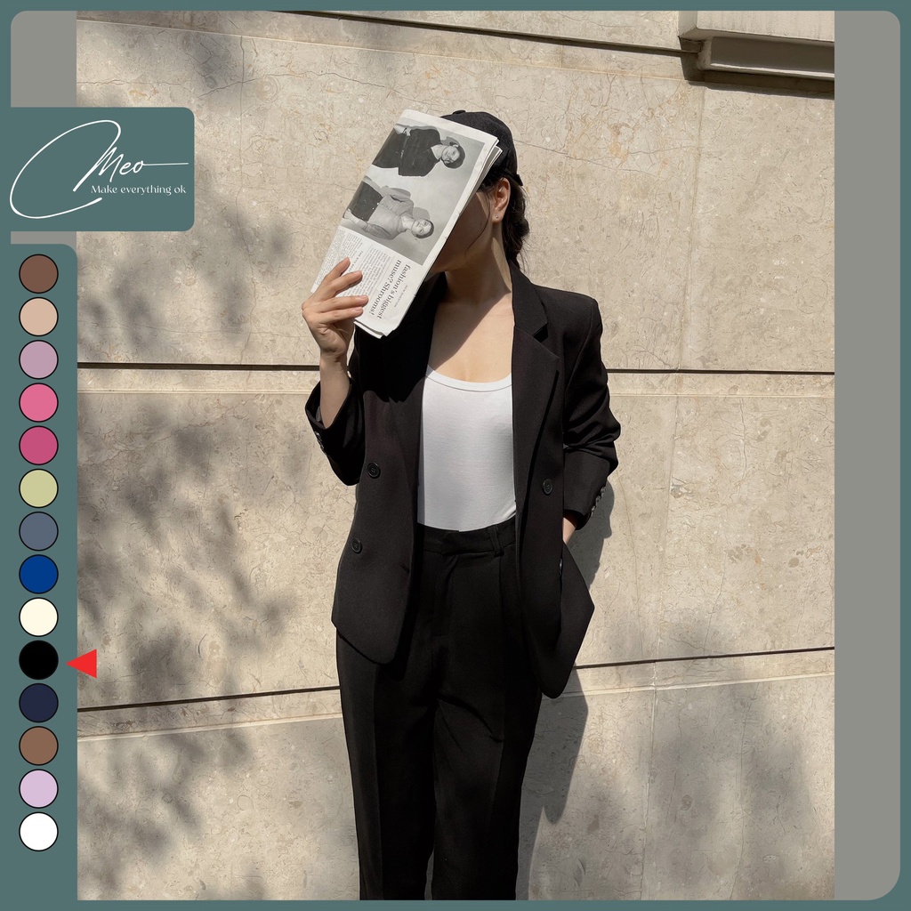 Áo blazer nữ áo vest dài tay màu đen | BigBuy360 - bigbuy360.vn