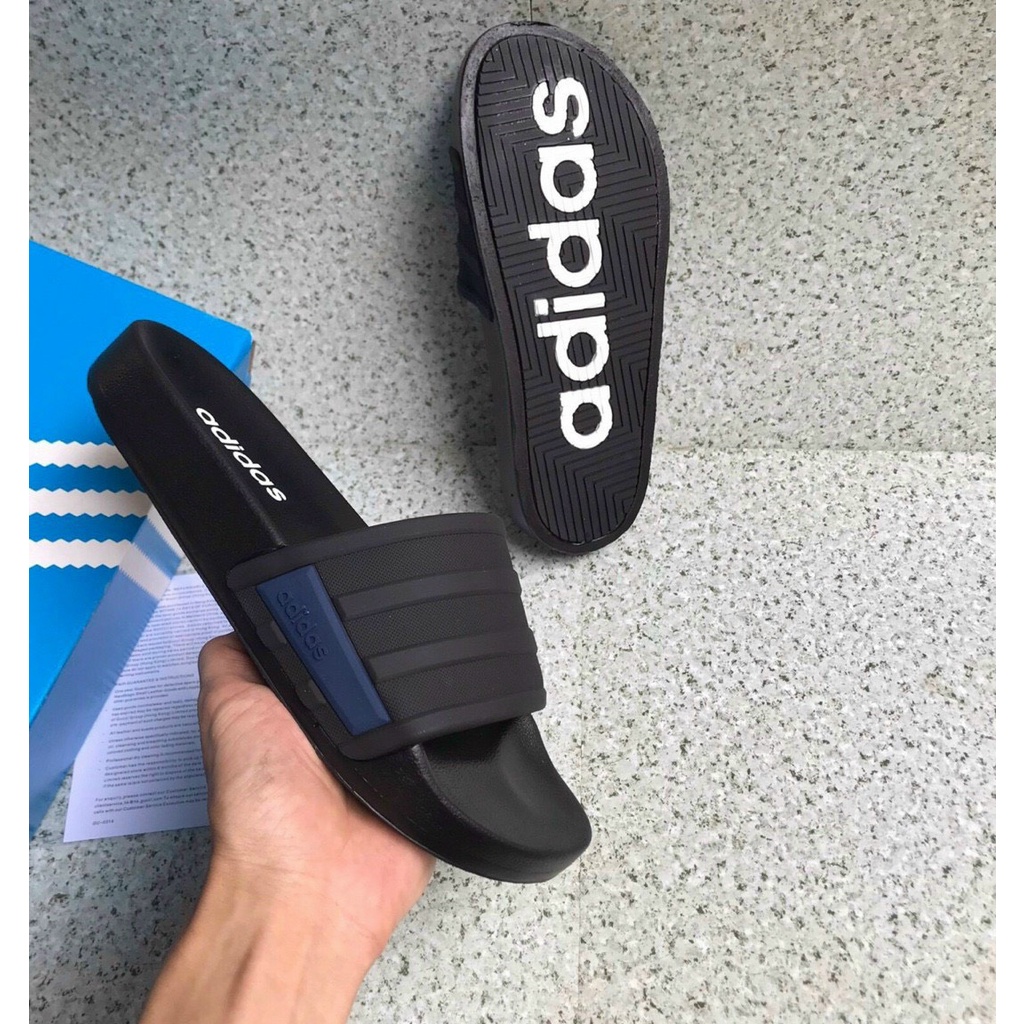 Dép nam adidas Mẫu mới nhất Hot 2023, Dép Quai Ngang đế cao su non Form dáng thể thao - chống nước chống hôi chân