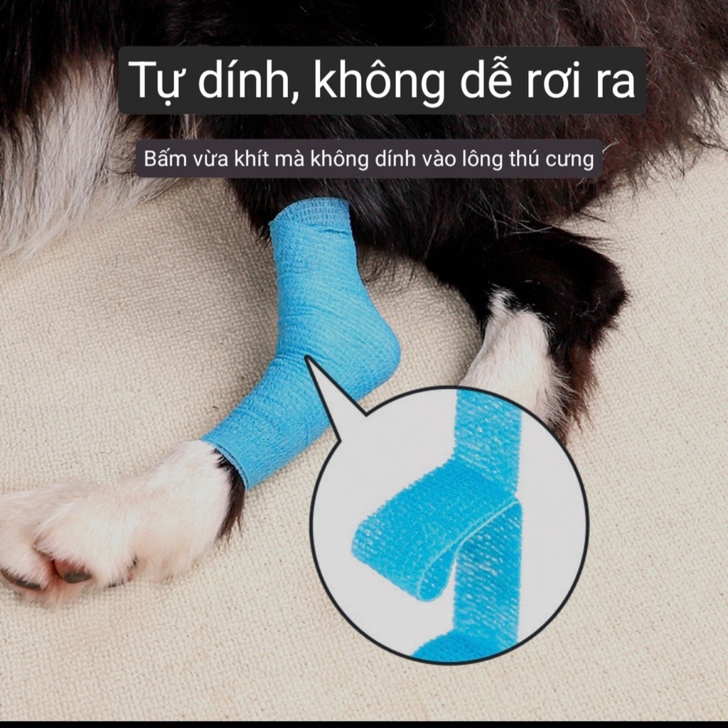 Băng tự dính bọc chân, băng cố định xương khớp cho Chó Mèo