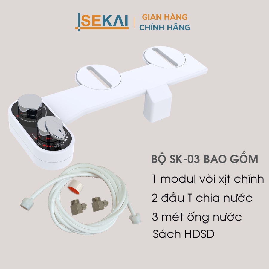 Vòi xịt toilet Thông Minh tự động rửa sau khi đi vệ sinh mã SK03 có hỗ trợ nước nóng lắp vừa mọi loại bồn cầu