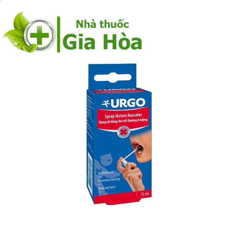 Urgo Spray lésions buccales dạng xịt dùng cho vết thương, lở, loét, nhiệt miệng, viêm nướu