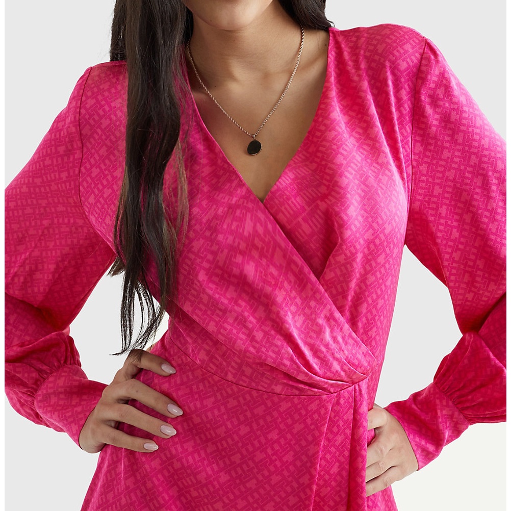 ĐẦM MIDI T.0MMY M.0N0GRAM WRAP