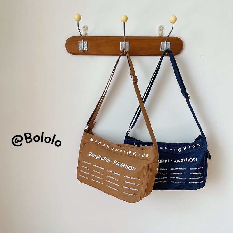 Bololo Túi Xách Canvas Cỡ Lớn In Chữ Thời Trang Cho Bé Trai