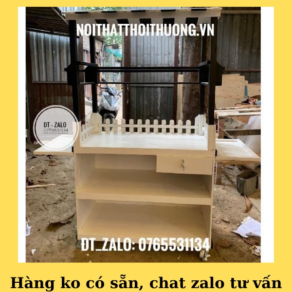 Xe Bán Trà Sữa Vỉa Hè Màu Trắng
