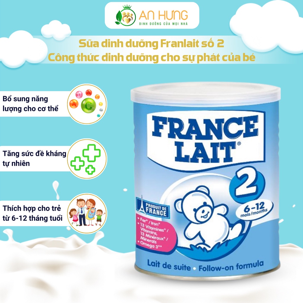 Sữa dinh dưỡng Franlait số 2 dành cho trẻ từ 6-12 tháng tuổi