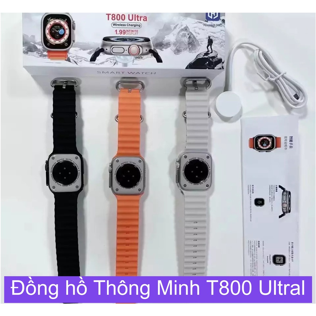 Đồng hồ thông minh thể thao T800 Ultral, đo nhịp tim, bước chân, cuộc gọi, thay được hình nền
