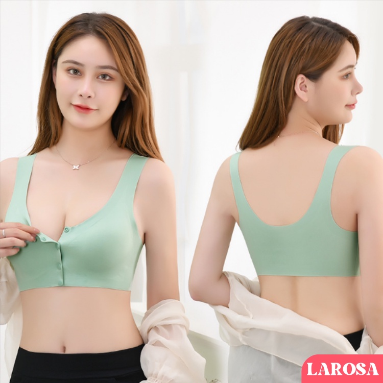 Áo Ngực Cho Con Bú Larosa Không Gọng Chất Su Đúc 4 Cúc Nâng Ngực Chống Chảy Xệ Bigsize LA247A