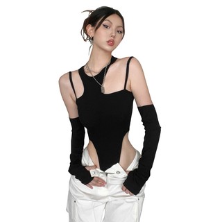 Klalien 2024 Mới Bán Chạy Người Phụ Nữ Cut-out Thời Trang Chắc Chắn Mùa Hè Dài Tay Body