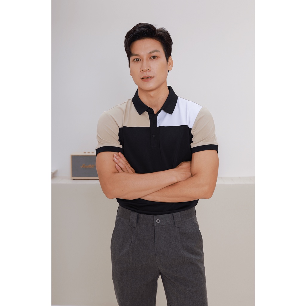 Áo polo nam vải cá sấu cotton AKUBA form slimfit, chất liệu thoáng mát, mềm mại, thấm hút mồ hôi tốt |01J0614