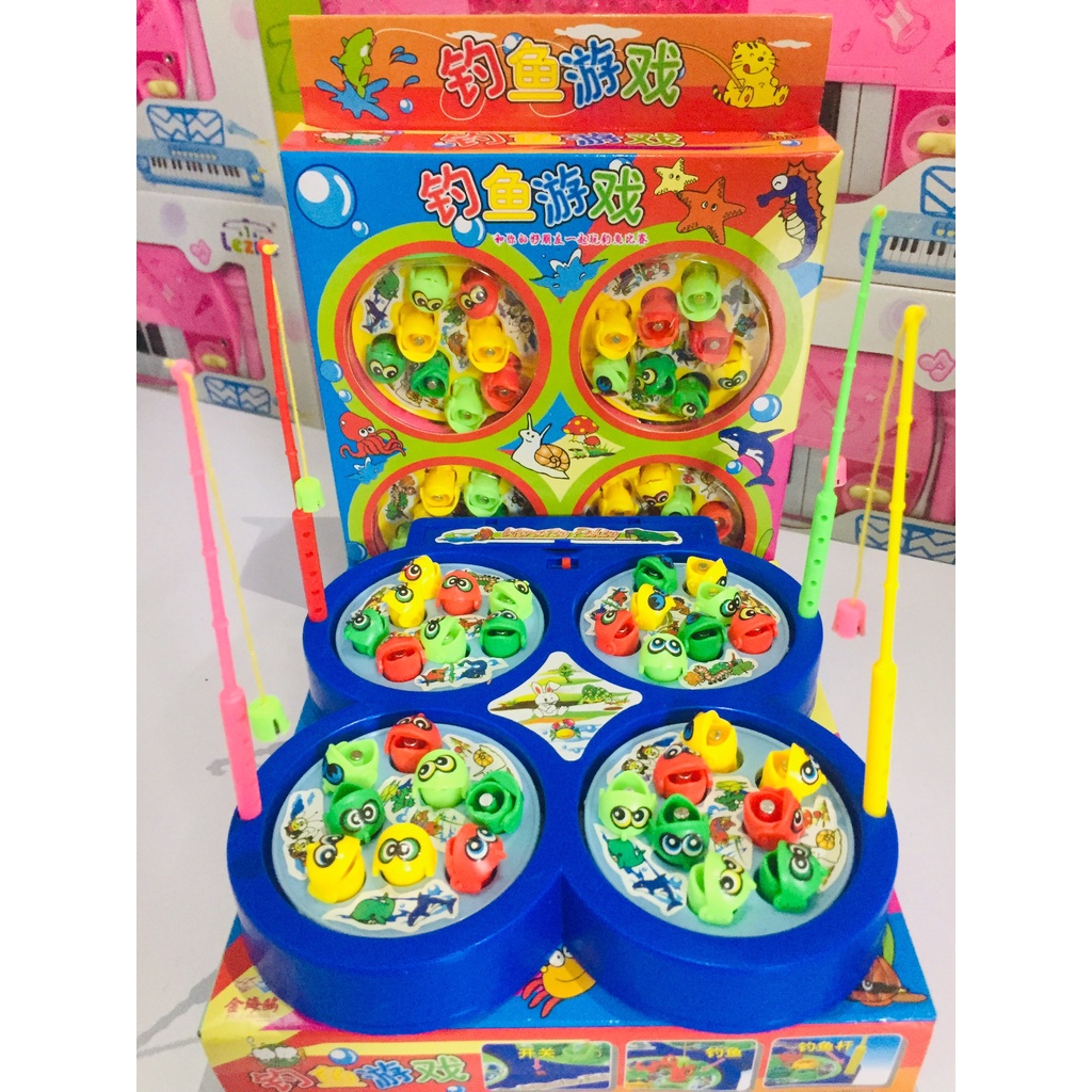 Đồ Chơi Câu Cá Cho Bé 2 Cần 15 Con Cá Chạy Pin