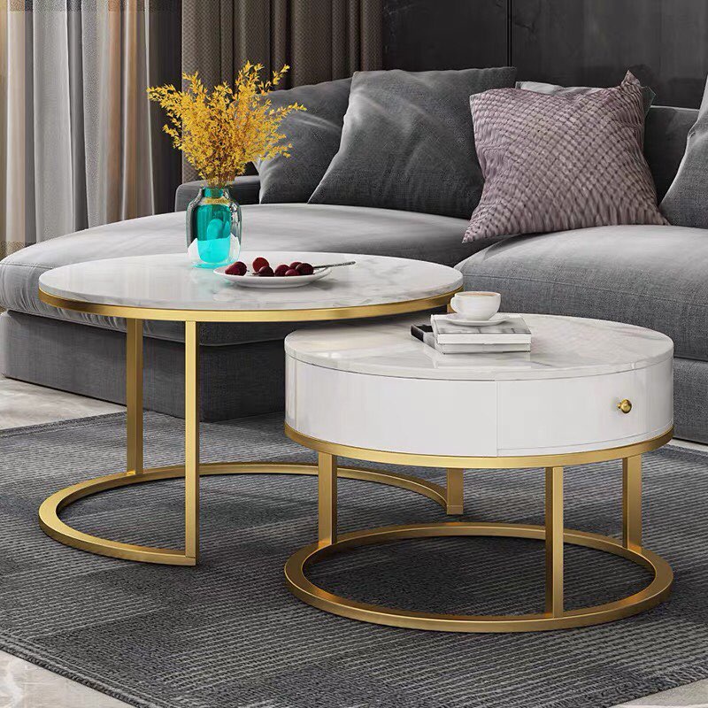 Đơn tỉnh ib shop - Bàn trà tròn Sofa phòng khách mặt đá hiện đại. Bàn đôi NC House thông minh có ngăn chứa đồ cao cấp | BigBuy360 - bigbuy360.vn