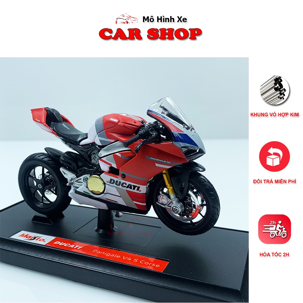 Mô hình xe Ducati PANIGALE V4S CORSE RED 1:18