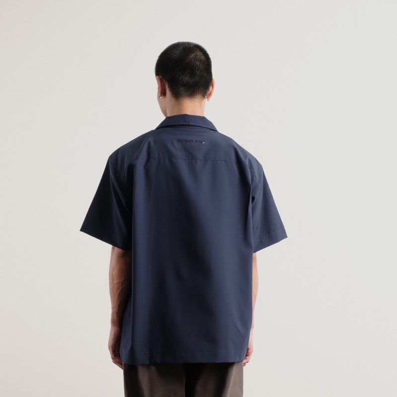 Áo Sơmi Tay Ngắn Phom Oversized FVNXY 8 Nút Phối Màu Xanh Đen và Khaki và Rêu Trung Tính Hài Hoà - 8NUT SHIRT