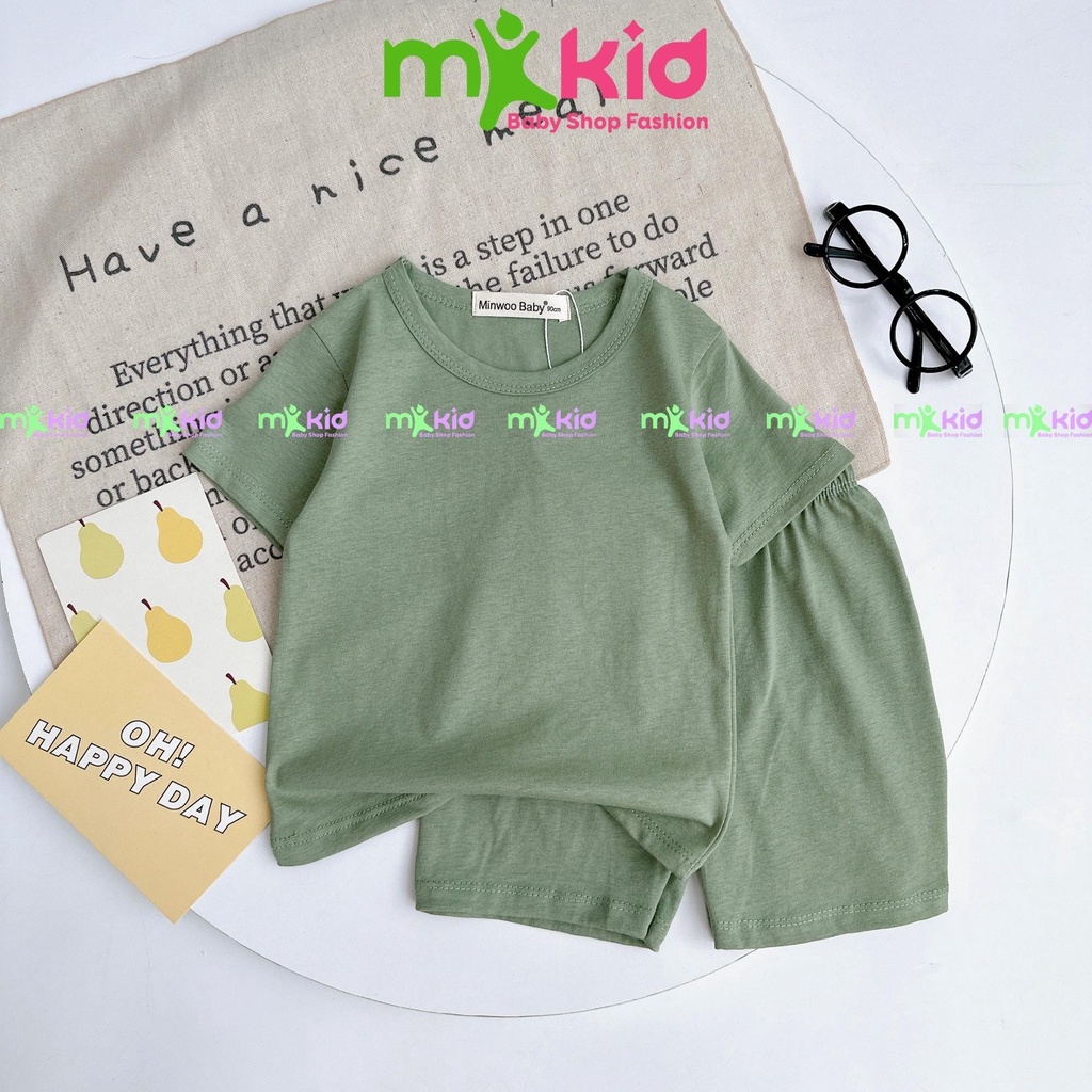 Bộ Cộc Tay Cho Bé Trai Bé Gái 8-24kg, Bộ cộc trơn chất cotton  Mềm Mát Cho Bé Thoải Mái Vui Chơi