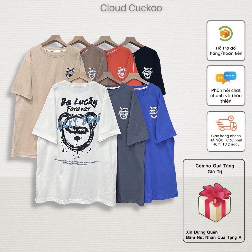 Áo Thun Kaiding Quảng Châu Hình Gấu Be Lucky Chất Cotton Bền Đẹp Cao Cấp - Mã Số: 50128