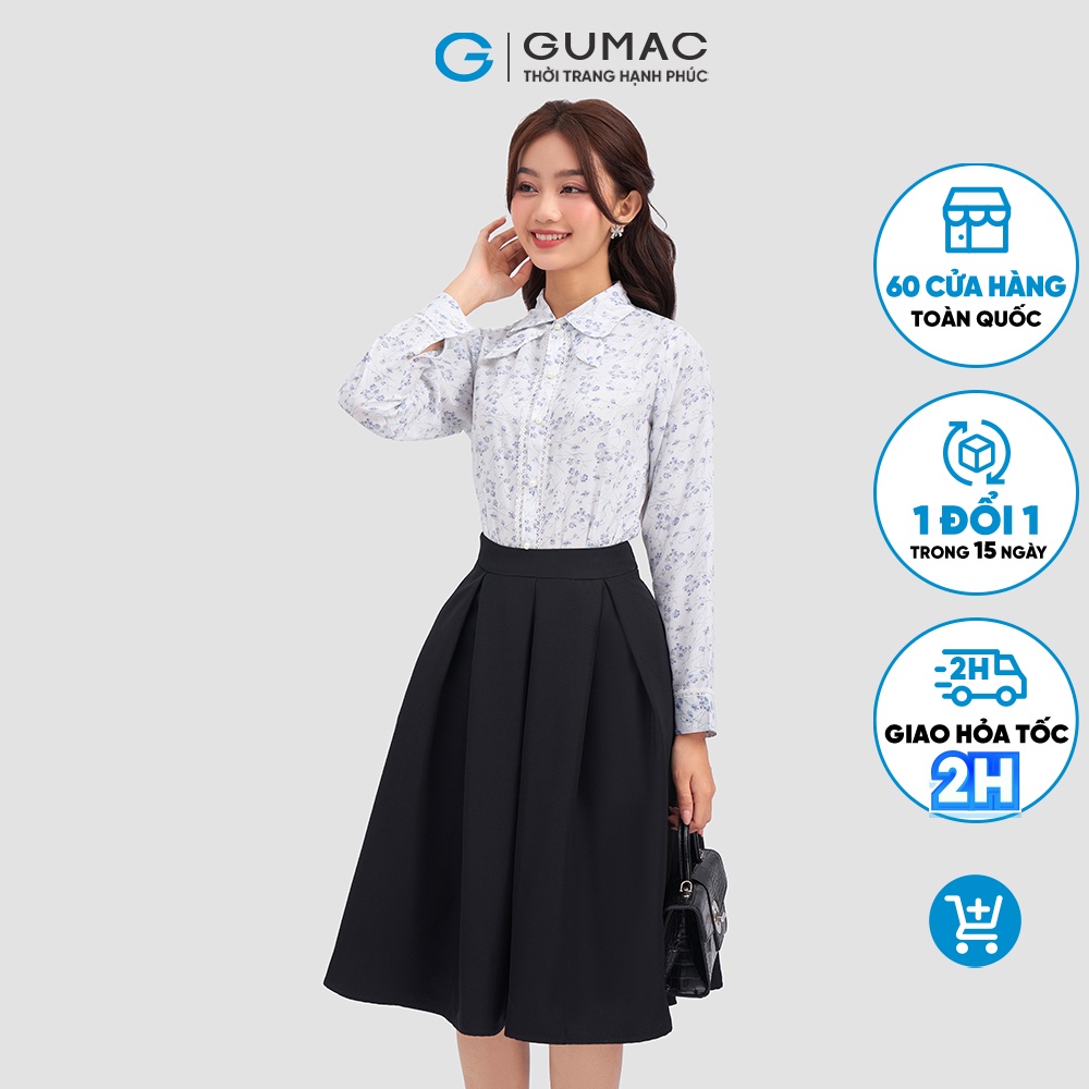 Chân váy xòe xếp ly thời trang GUMAC LV1206