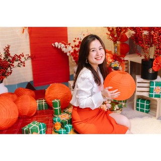 🏮 Đèn Lồng Giấy Trang Trí Trung Thu Size 20cm (9 màu như video) 🏮