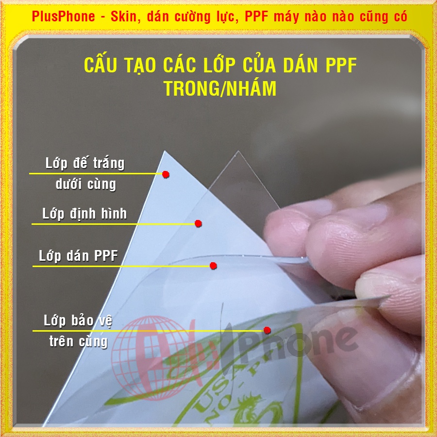 Dán dẻo PPF loại trong và nhám Mặt trước, sau cho Sharp Aquos R6