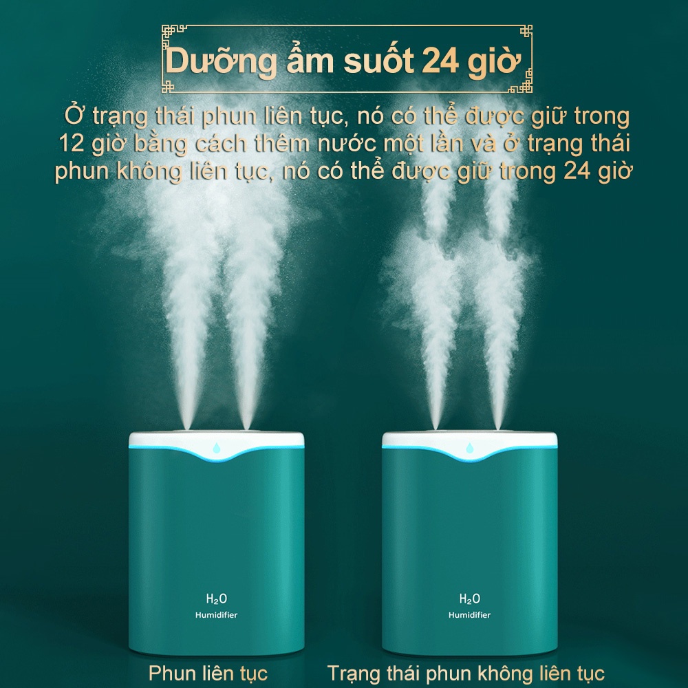 Máy Xông Tinh Dầu Mini phun sương tạo ẩm ,Máy khuếch tán tinh dầu dùng làm phòng ngủ dung tích Dung Tích LỚN 2 LÍT 09