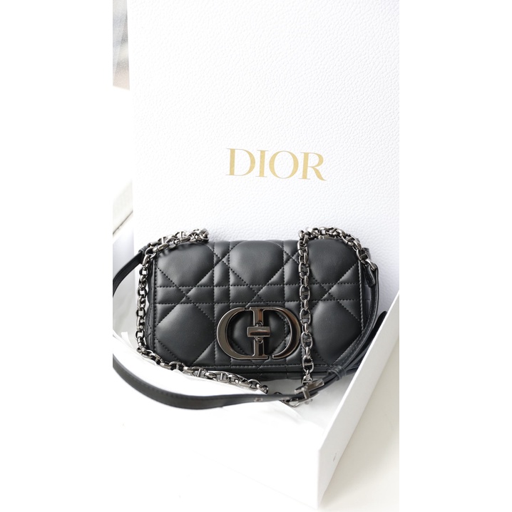 Túi đeo vai đeo chéo CD CARO SZ20 KHÓA ĐEN DA THẬT